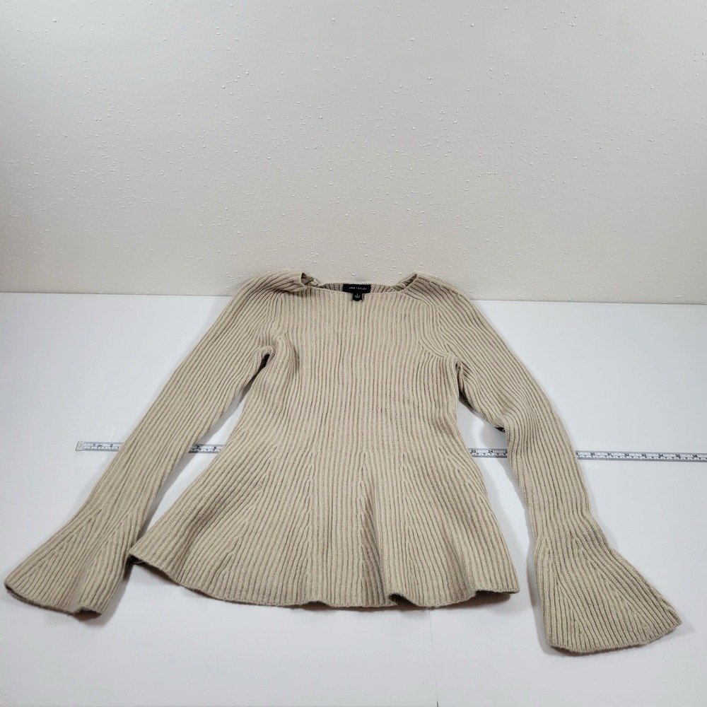 Ann Taylor‎ Women's Sweater Merino Wool Blend Size Small Beige